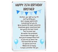 Happy 75th Birthday Brother - Fun Balloon Design - Keepsake Verse - Fridge Magnet - Sentimental Gift for Him