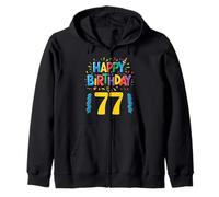 Happy 77th Birthday Apparel Fun Celebration Zip Hoodie