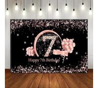Happy 7th Birthday Background Prince Photo Vintage Backdrop for Photography Red Gender Reveal Party Princess Sweet Born Props