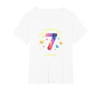 Happy 7th Trip Around The Sun Birthday Gift T-Shirt, Women's Plus, White, 5X