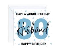 happy 80 80th Birthday Husband Card age (envelope included)
