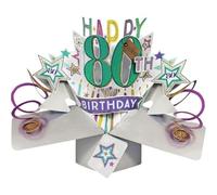 Happy 80th Birthday Pop-Up Greeting Card Original Second Nature 3D Pop Up Cards