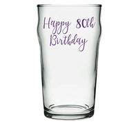 Happy 80th Birthday Vinyl Sticker Decal Transfer Label for Glasses, Mugs, Bottle. Celebrate, Party. Gift Bag, Box (Large - 6cm Tall Capital Letter Height, Black)