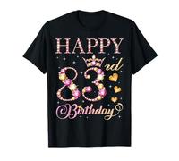 Happy 83rd Birthday 83 Years Old Men Women Birthday Party T-Shirt