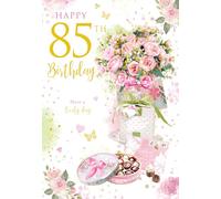 Happy 85th Birthday Card Female Foil Finish 8" x 6" Lovely Verse