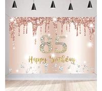 Happy 85th Birthday Decorations for Women, Happy 85 Years Old Backdrop Banner Fabric Sign Poster, 85th Birthday Rosegold Photography Background Party Supplies Weclome Sign, 150cm x 90cm