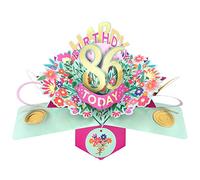 Happy 86th Birthday 86 Today Pop-Up Greeting Card Love Kate's Pop Up Cards Her POP215MC86