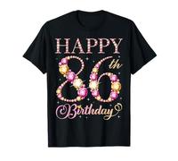 Happy 86th Birthday 86 Years Old Men Women Birthday Party T-Shirt