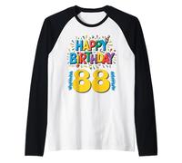 Happy 88th Birthday Apparel Fun Celebration Raglan Baseball Tee