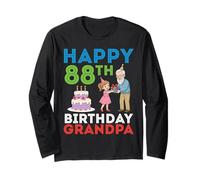 Happy 88th Birthday Grandpa 88 Years Old with Granddaughter Long Sleeve T-Shirt