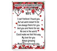 Happy 8th Anniversary To My Wife - Romantic Love Poem - Fridge Magnet - Sentimental Keepsake Gift