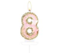 Happy 8th Birthday Butterfly Number 8 Candles, Pink Gold Candles Cake Cupcake Topper for Cake, Girls 8th Birthday Cake Decorations, Butterfly 8th Birthday Candle Cake Topper for Butterfly Theme Party
