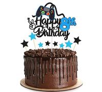 Happy 8th Birthday Cake Topper, Glittery Video Game Cake Topper and Decorations for Boys, Perfect Cake Toppers for Themed Eight Years Old Birthday Party Supplies (8)