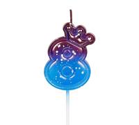 Happy 8th Birthday Candles with Gold Dots, Crown Number 8 Candle, Gold Birthday Candle for Cake, Purple Blue Cake Candles Cake Topper for Girls Baby 8th Birthday Decorations Party Wedding Anniversary