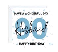 happy 90 90th Birthday Husband Card age (envelope included)