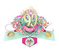 Happy 90th Birthday 90 Today Pop-Up Greeting Card Love Kate's Pop Up Cards Her POP215MC90