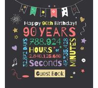 Happy 90th Birthday - Guest Book: Great for 90th Birthday Party Decorations, Keepsake Memory & Birthday Gifts for men and women - 90 Years - Decor ... pages for Wishes and Photos of Guests