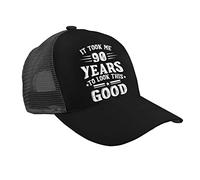 Happy 90th Birthday Mesh Trucker Hats,OutdoorDad Hat,Hip Hop Men Women Adjustable Baseball Caps
