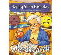 Happy 90th Birthday Word Search for Men: 90th Birthday Gift Men UK | Present for Senior | Present for Grandpa | Birthday Gift for Dad |Wordsearch ... gift | Present for Grandad | Nostalgic Gift