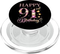 Happy 91st Birthday 91 Years Old Men Women Birthday Party PopSockets PopGrip for MagSafe