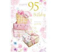 Happy 95th Birthday Card Female Foil Finish 8" x 6" Lovely Verse