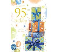 Happy 95th Birthday Card Male Foil Finish 8" x 6" Lovely Verse