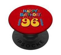 Happy 96th Birthday Apparel Bright and Fun PopSockets Adhesive PopGrip