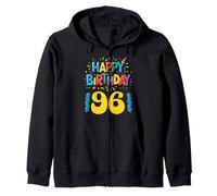 Happy 96th Birthday Apparel Bright and Fun Zip Hoodie