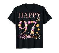 Happy 97th Birthday 97 Years Old Men Women Birthday Party T-Shirt