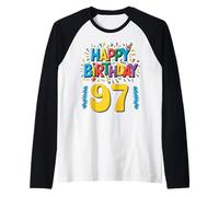 Happy 97th Birthday Apparel Fun Celebration Raglan Baseball Tee