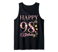 Happy 98th Birthday 98 Years Old Men Women Birthday Party Tank Top