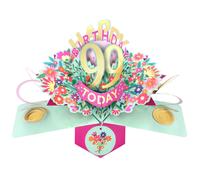 Happy 99th Birthday 99 Today Pop-Up Greeting Card Love Kate's Pop Up Cards Her