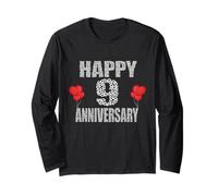 Happy 9th Anniversary 9 Years Together Matching Quote Long Sleeve T-Shirt