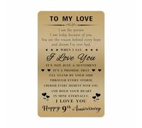 Happy 9th Anniversary Card, 9 Year Anniversary Card for Husband Wife, 9th Wedding Anniversary Card Gifts for Him Her Men Women