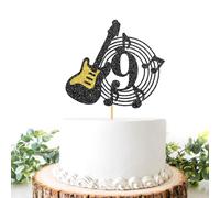 Happy 9th Birthday Cake Topper, Cheers to 9 Years Old - Rock Theme/Guitar/Music Theme Cake Decor, Level 9 Birthday Party Supplies for Boys or Girls