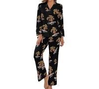 Happy African US Women Birthday Queen Women's Pajama Set Novelty Long Sleeve Sleepwear Lounge