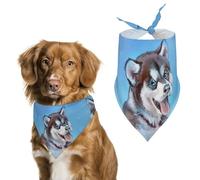 Happy Alaskan Malamute Dog Bandanas Puppy Cat Kerchief Scarf Pet Triangle Bandana for Christmas