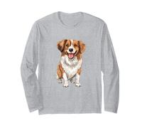 Happy and Playful Kooikerhondje Illustration Long Sleeve T-Shirt