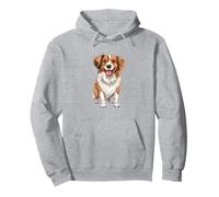 Happy and Playful Kooikerhondje Illustration Pullover Hoodie