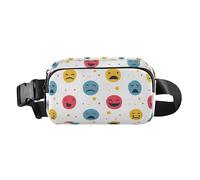 Happy and Sad Faces Fanny Pack for Women Men, Crossbody Waist Packs with Adjustable Strap Belt Bag for Travel Workout Hiking