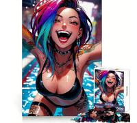 Happy Anime Girl in Pool Jigsaw Puzzle for Adults 1000 Pieces Think Smart Tight Cut Home Activity Xmas Gift (38x26cm)