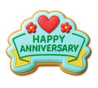 Happy Anniversary Banner Cookie Cutter - 4x3" Creative Party Baking Tool