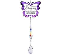 Happy Anniversary Butterfly Suncatcher - Love You Forever Handcrafted Decor, Ideal Gifts for Wife Husband Girlfriend Boyfriend, for Couple Home Garden Balcony