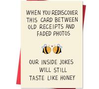 Happy Anniversary Card for Couple Sweet Wedding Anniversary Cards | From Wife Husband Girlfriend Boyfriend Partner Greeting Card for Men Him Valentines Day Gifts for Women,Wife (Happy Anniversary-Bee)