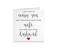 Happy Anniversary Card for Fiance - Can't Wait To Marry Red Heart For Her Wifey To Be