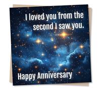 Happy Anniversary Card For Partner - I Loved You From The Second I Saw You - Love Of Your life, Heartfelt, Special Someone - For Husband, Wife, Boyfriend, Girlfriend, Lover
