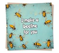 Happy Anniversary Card of Affection - I Make a Beeline For You - Bees, Animal Lover - Love Card For Loved One, Girlfriend, Boyfriend, Partner, Husband, Wife