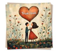 Happy Anniversary Card or Valentine's Card for a True Love - Heart, Romance, Couple - For Your Special Someone, Loved One, Partner, Other Half, Husband, Wife