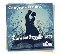 Happy Anniversary Card or Wedding Card or Engagement Card to a Special Couple - Congratulations On Your Happily Ever After - For a Special Couple, Bride, Groom, Fiance, Lovers