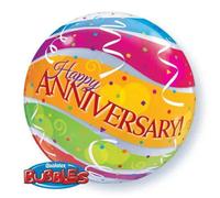 Happy Anniversary Colourful 22"/56Cm Bubble Balloon
